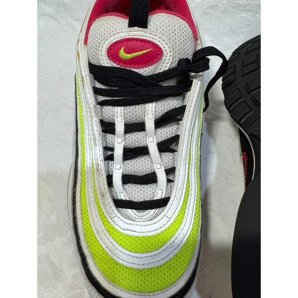 Nike Air Max 97 Neon Volt Pink Black Men 9 Running‎ Shoes CI9871-100